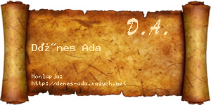 Dénes Ada névjegykártya